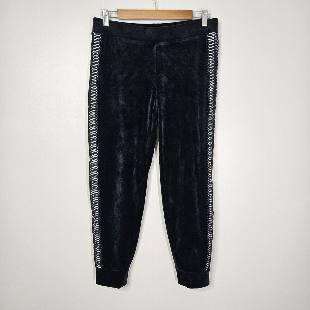 Lilly Pulitzer Sz Medium Black Onyx Emerie Velour Jogger Pants